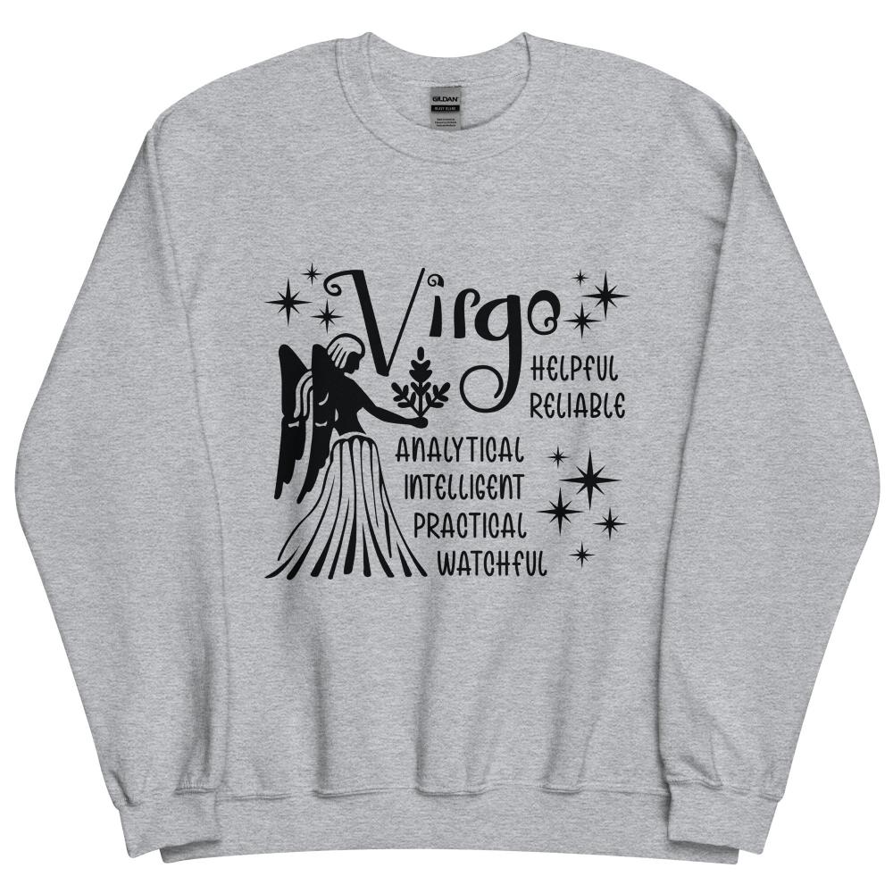 Virgo Zodiac Positive Traits Sweatshirt - Sport Grey Color - https://ascensionemporium.net